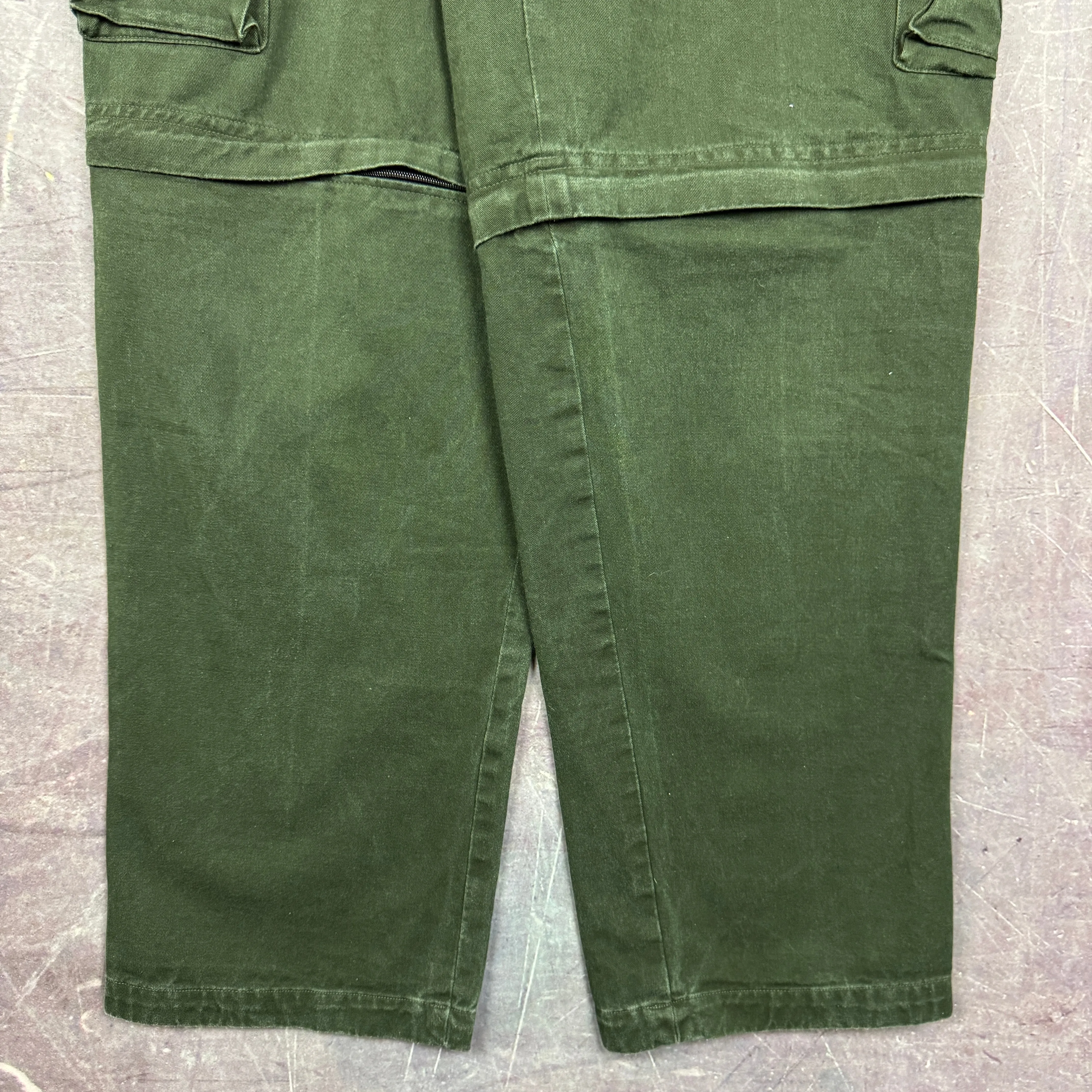 90s Forest Green Oakley Software Zip Off Baggy Cargo Pants 32x31 2254