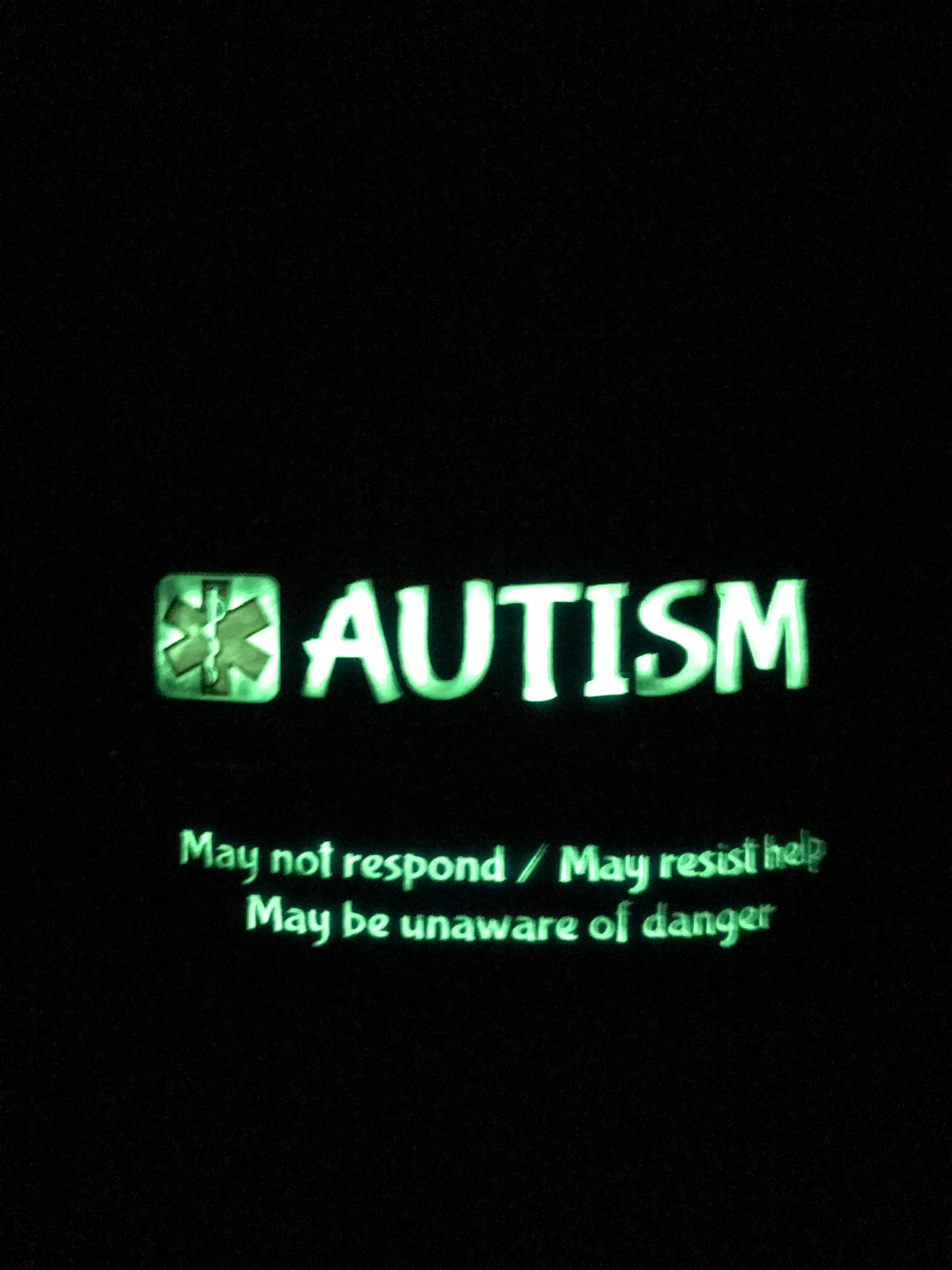 Autism Medical Alert Wristband Glow in the Dark Safety Bracelet
