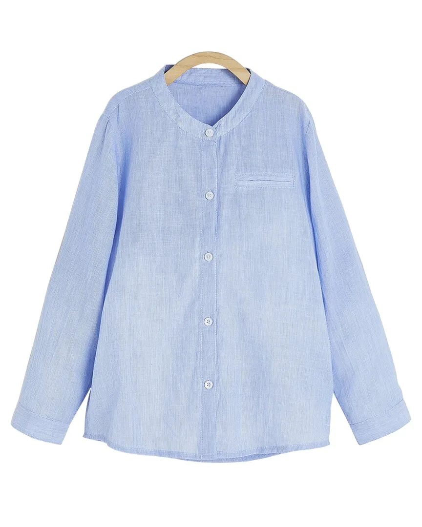 Babycottons Stripes Mandarin Collar Shirt