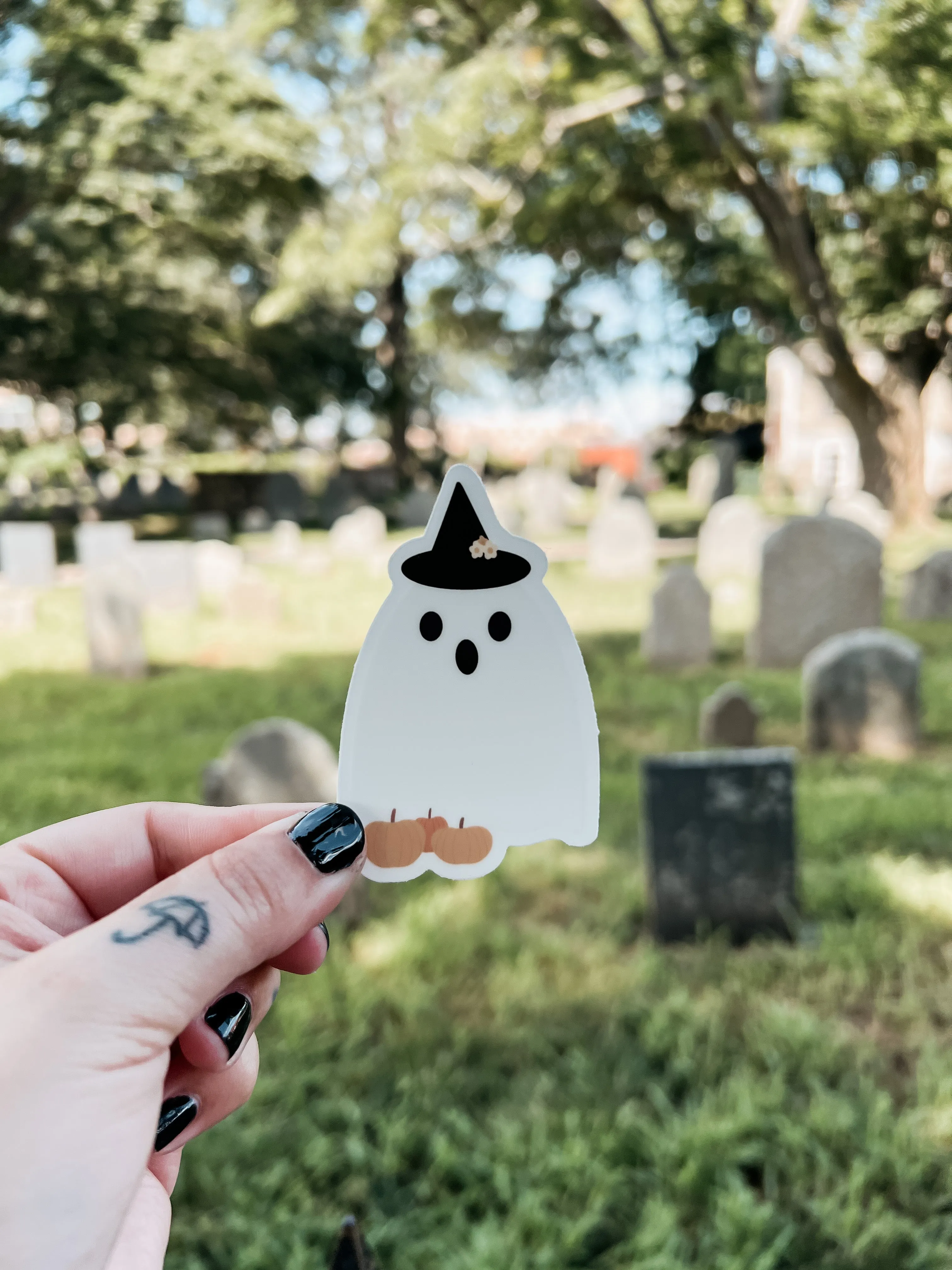 Boo the Witchy Ghost Sticker