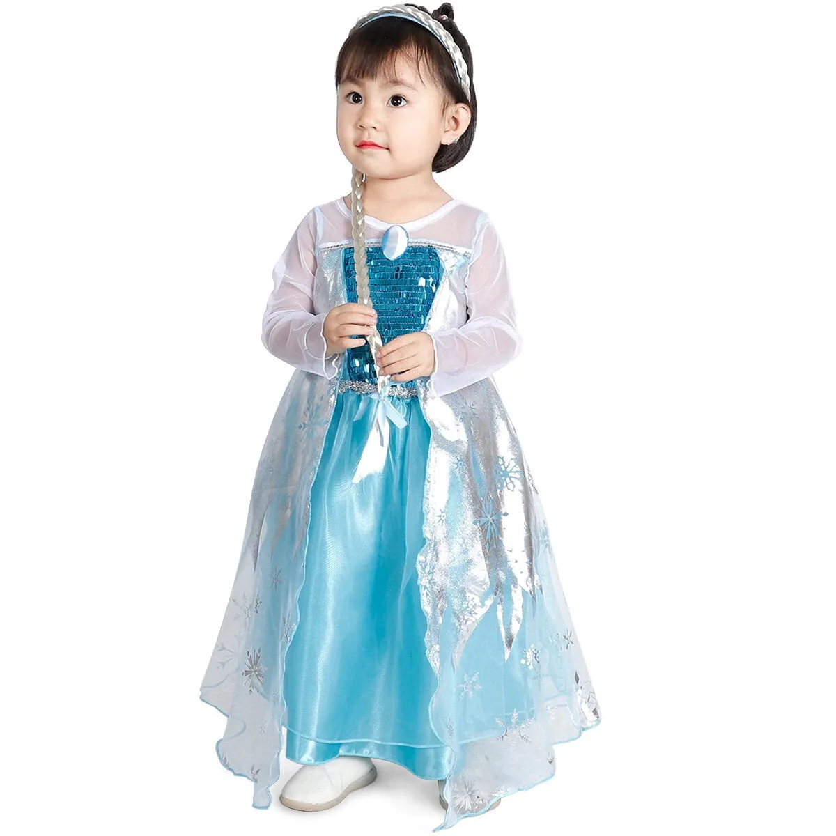 Elsa Dress Up Costume For Little Girls 3-8 Years
