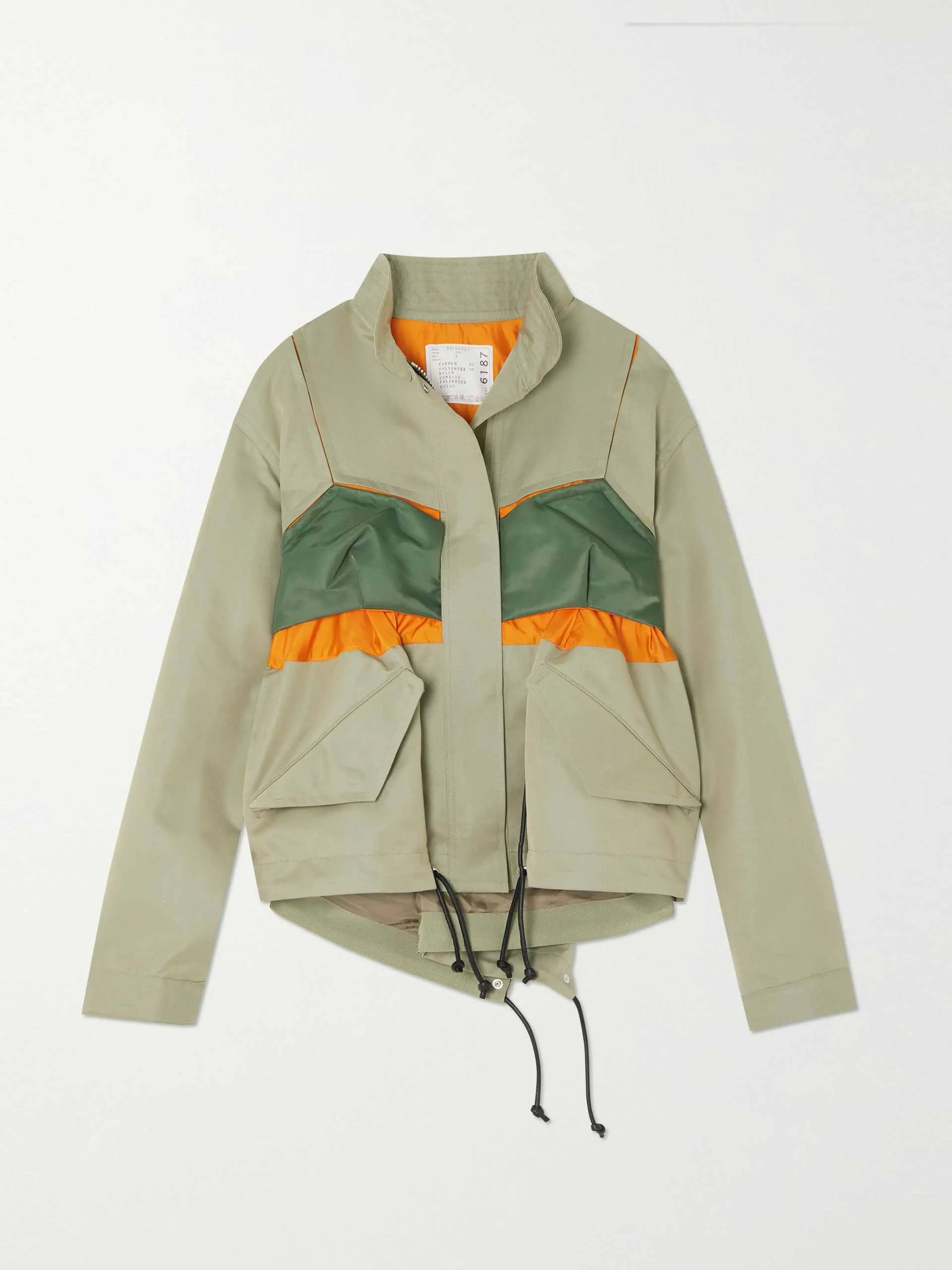 Layered cotton-blend twill and shell jacket
