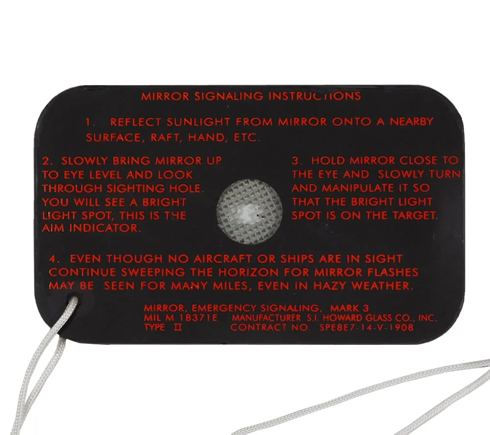 Mirror, Emergency Signalling, Mark 3 NSN: 6350-01-455-6695