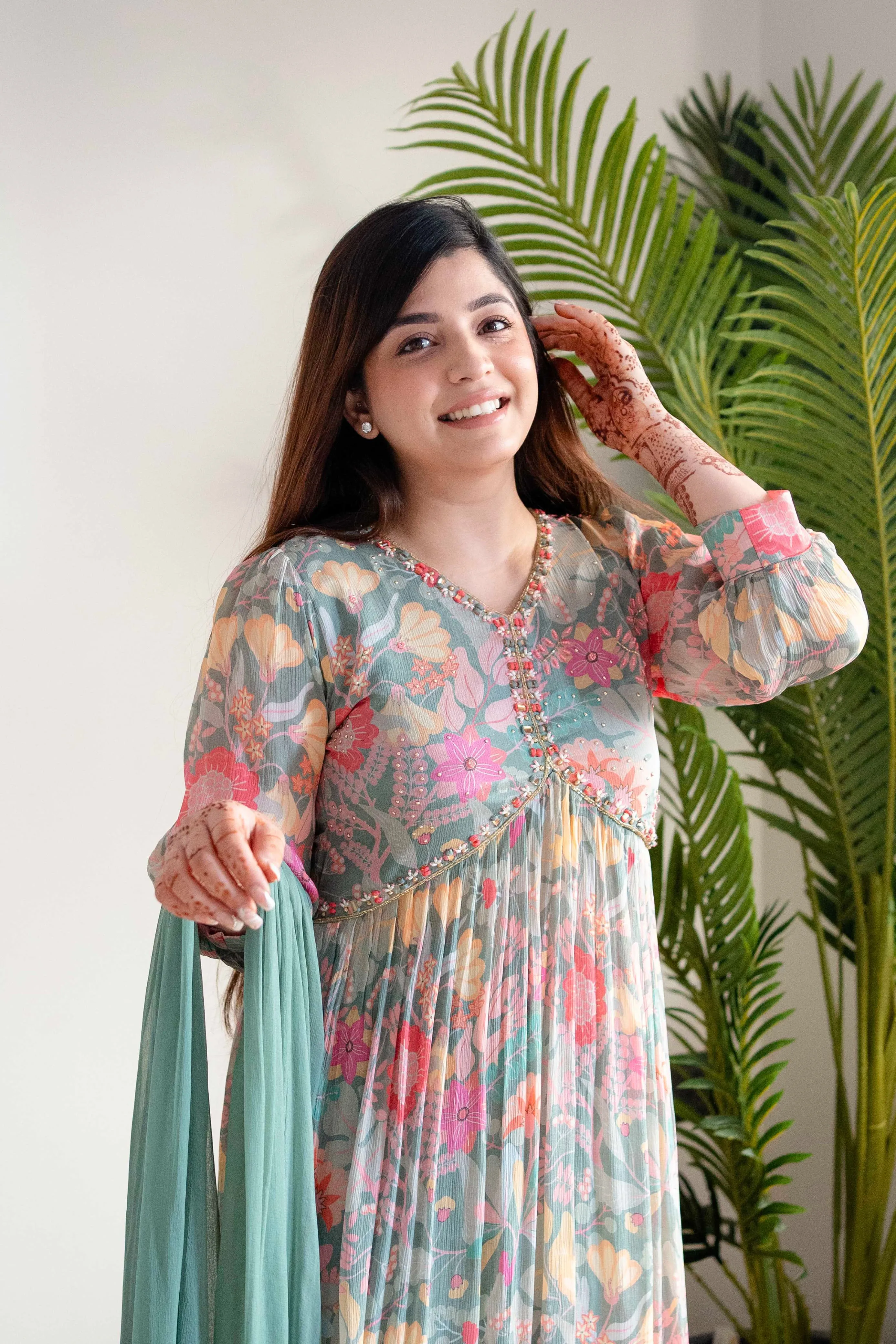 New Festival Floral Alia Cut Designer Suit